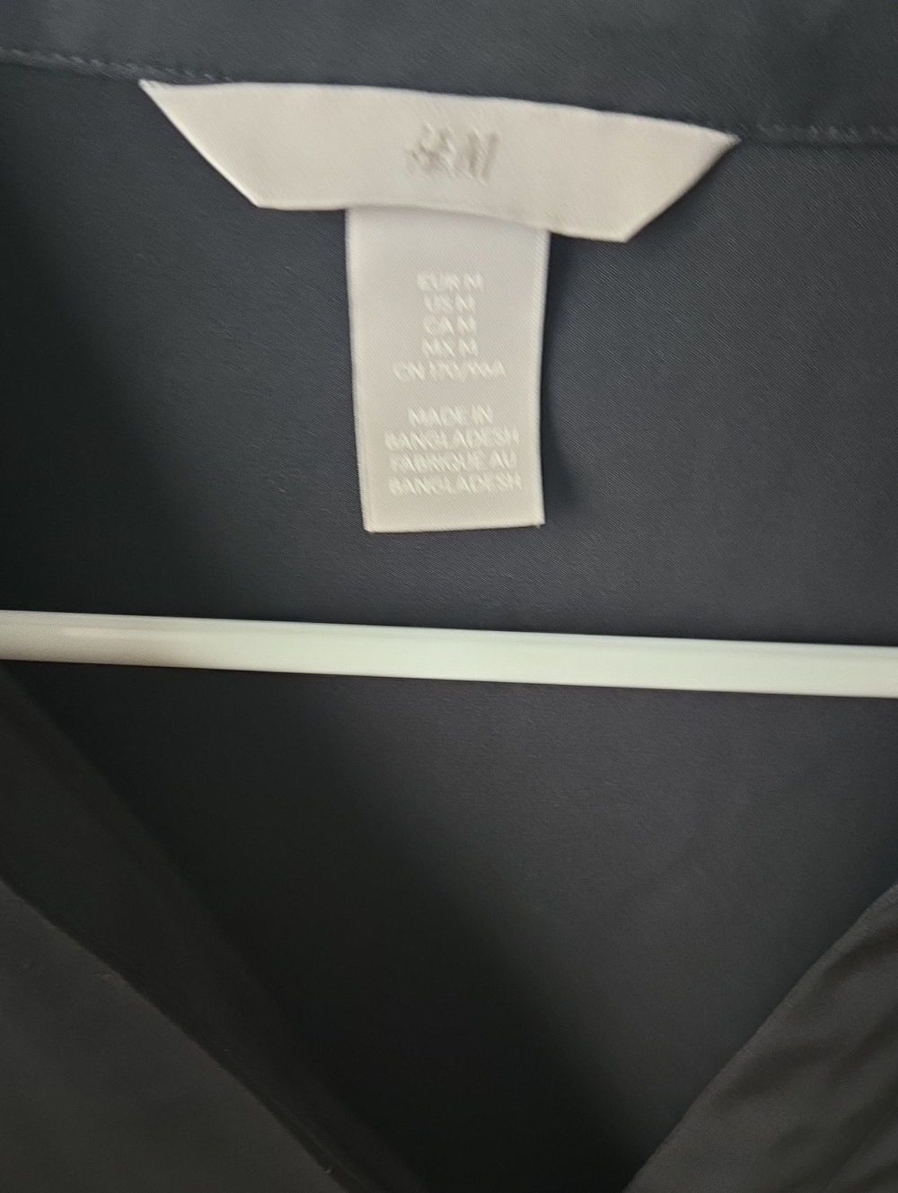H&M Satin Button-Front Blouse Black - Picture 2 of 3